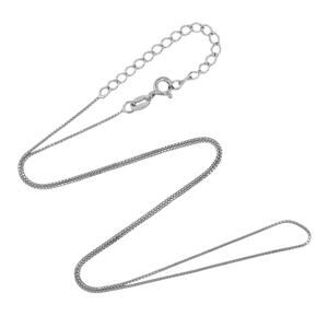Estate Italy Sterling Silver 925 0.7mm Box Chain Necklace 16"-18"